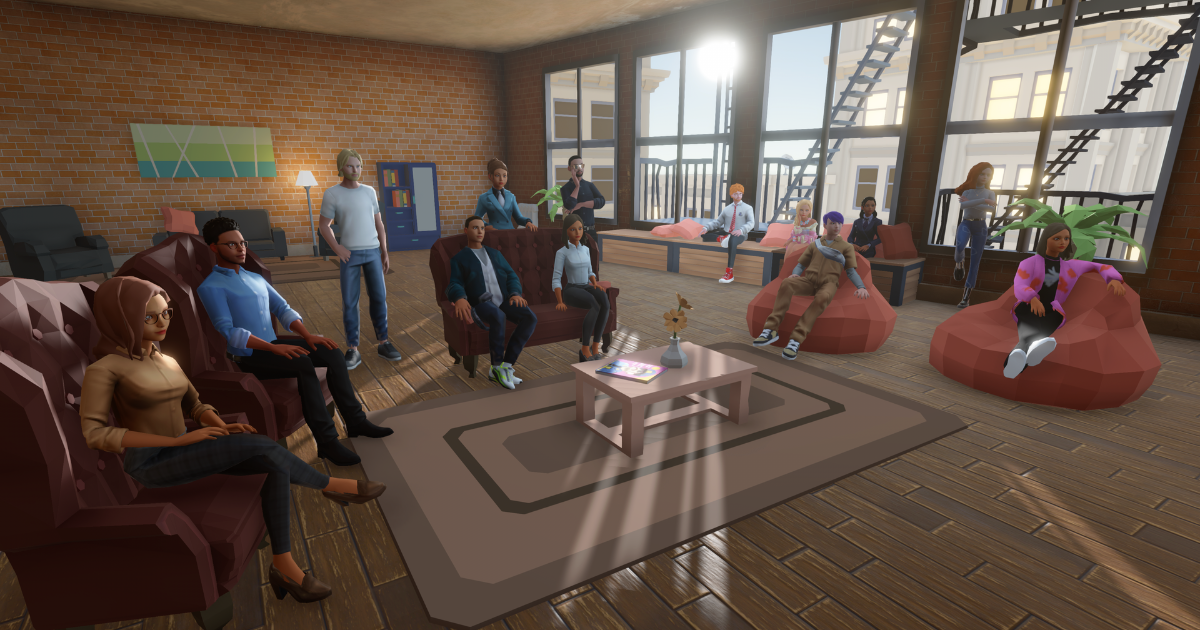 People interacting in a virtual environment