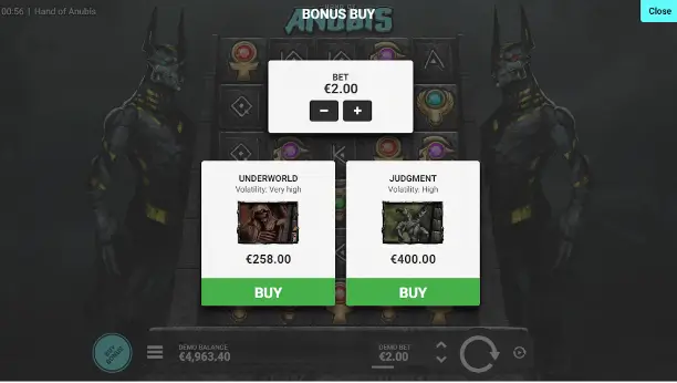 Hand of Anubis compra de bonos