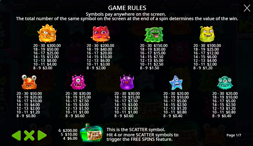 Monster Superlanche simbolos